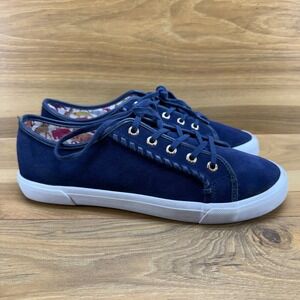 Jack Rogers Suede Sneakers Womens 9.5 Navy Blue Suede Low Top Flats